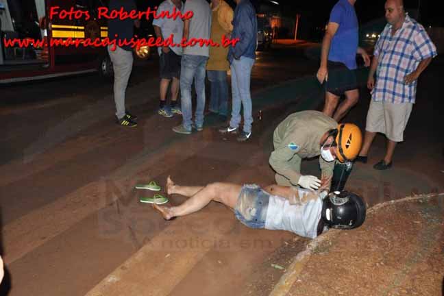 mulher caída em acidente em Maracaju