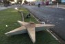 poste caído por acidente em Dourados